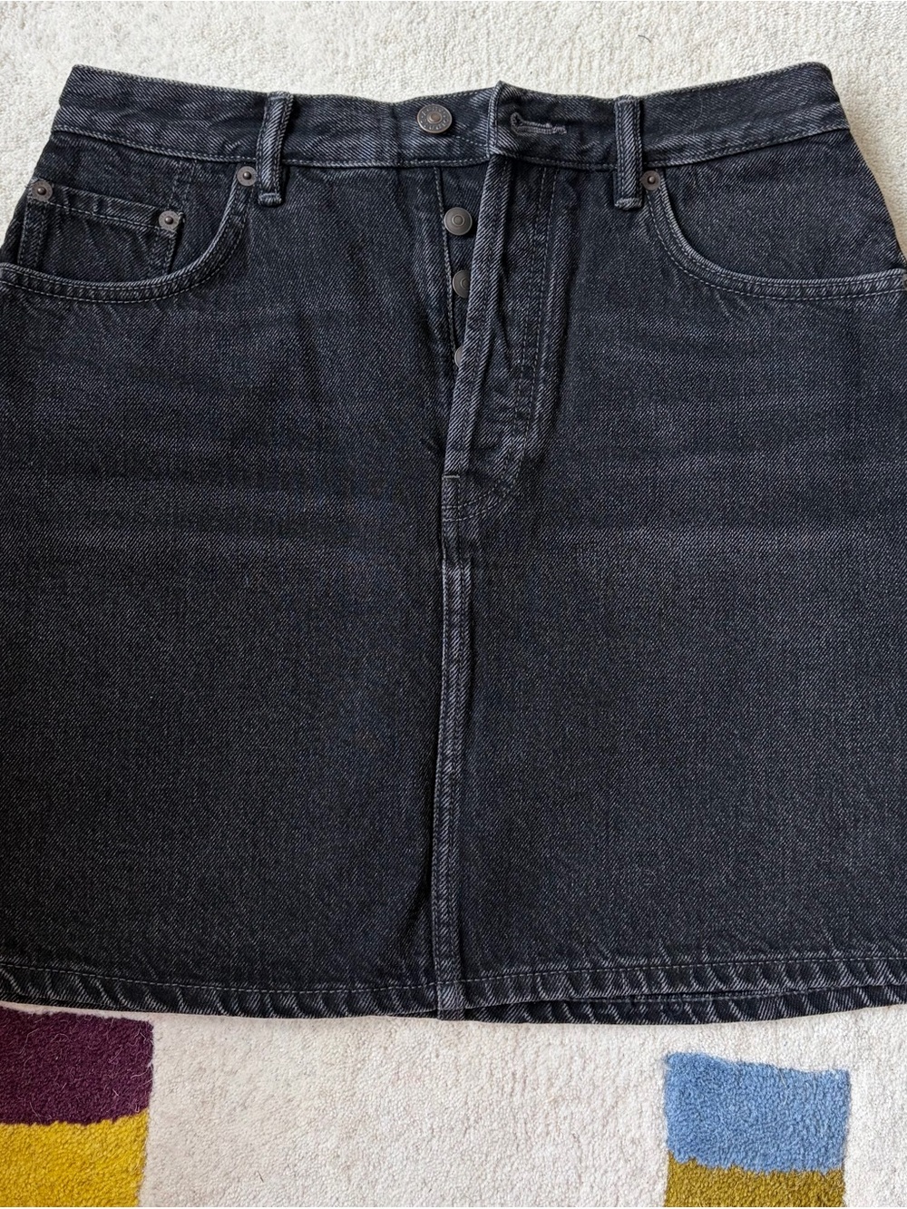 Black Denim A-Line Skirt ACNE STUDIOS